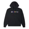 Sweat à capuche en tricot brodé d&rsquo;un alphabet aux couleurs contrastées Noir