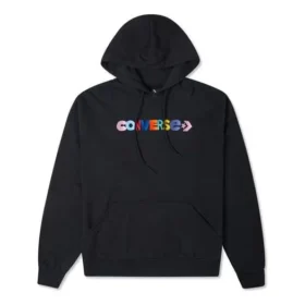 Sweat à capuche en tricot brodé d’un alphabet aux couleurs contrastées Noir Sweat à capuche en tricot brodé d’un alphabet aux couleurs contrastées Noir