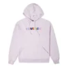 Sweat à capuche en tricot brodé d&rsquo;un alphabet aux couleurs contrastées, violet