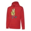 Sweat à capuche et cordon de serrage avec imprimé lettres sur les doigts Rouge