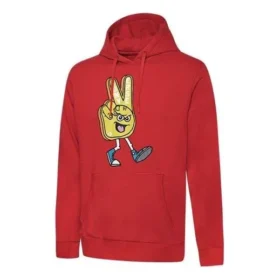Sweat à capuche et cordon de serrage avec imprimé lettres sur les doigts Rouge Sweat à capuche et cordon de serrage avec imprimé lettres sur les doigts Rouge