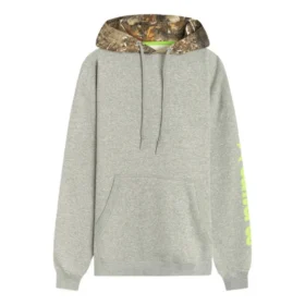 Sweat à capuche imprimé contrasté, tailles asiatiques « Gris »