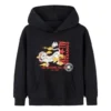 Sweat à capuche imprimé de lettres de bande dessinée, tailles asiatiques « Noir Blanc Rouge »