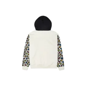 Sweat à capuche à imprimé léopard arc-en-ciel, tailles asiatiques « Off White »