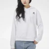 Sweat à capuche à manches longues avec petit logo, blanc