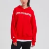 Sweat à capuche oversize Love The Progress 2.0, tailles asiatiques, « Rouge »