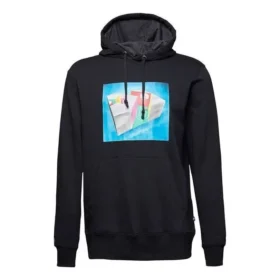 Sweat à capuche Star Chevron 3D Court, tailles asiatiques « Noir »