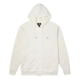 Sweat à capuche utilitaire en molleton French Terry à fermeture éclair intégrale, tailles asiatiques « White »