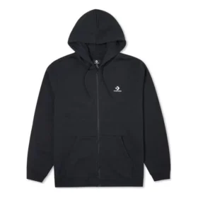 Sweat à capuche zippé intégral Go-To Embroidered Star Chevron, coupe standard, tailles asiatiques « Noir »