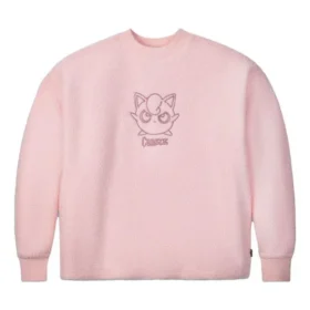 Sweat à col rond en sherpa Converse x Pokémon Jigglypuff, tailles asiatiques « Rose »