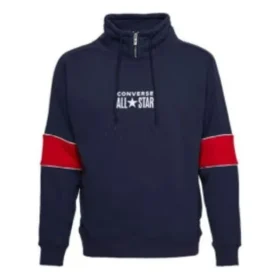 Sweat-shirt à col cheminée et fermeture éclair quart de longueur Chuck Taylor All Star, tailles asiatiques « Bleu marine » Sweat-shirt à col cheminée et fermeture éclair quart de longueur Chuck Taylor All Star, tailles asiatiques « Bleu marine »