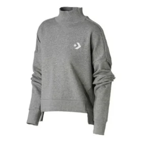 Sweat-shirt à col montant en maille, tailles asiatiques « Gris » Sweat-shirt à col montant en maille, tailles asiatiques « Gris »