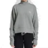 Sweat-shirt à col montant en maille, tailles asiatiques « Gris »