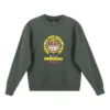 Sweat-shirt à col rond avec imprimé GOOD TIMES, tailles asiatiques « Vert olive »