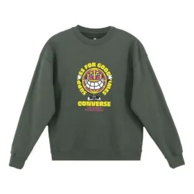 Sweat-shirt à col rond avec imprimé GOOD TIMES, tailles asiatiques « Vert olive » Sweat-shirt à col rond avec imprimé GOOD TIMES, tailles asiatiques « Vert olive »