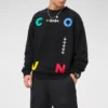 Sweat-shirt à col rond avec imprimé lettres contrastées « Noir »