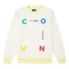 Sweat-shirt à col rond avec imprimé lettres contrastées « White »