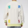 Sweat-shirt à col rond avec imprimé lettres contrastées « White »