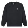Sweat-shirt à col rond en molleton brossé à chevrons et étoile brodée Go-To, tailles asiatiques « Noir »