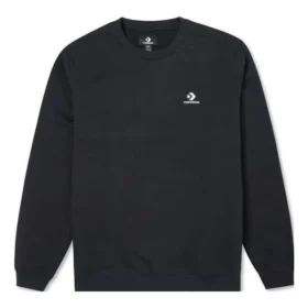 Sweat-shirt à col rond en molleton brossé à chevrons et étoile brodée Go-To, tailles asiatiques « Noir » Sweat-shirt à col rond en molleton brossé à chevrons et étoile brodée Go-To, tailles asiatiques « Noir »
