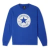 Sweat-shirt à col rond en molleton French Terry avec patch Go-To Chuck Taylor, tailles asiatiques « Bleu »