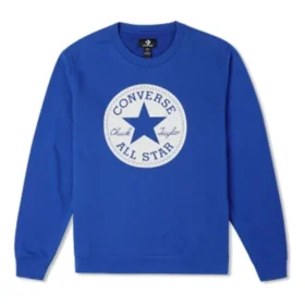 Sweat-shirt à col rond en molleton French Terry avec patch Go-To Chuck Taylor, tailles asiatiques « Bleu »