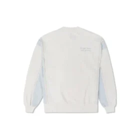 Sweat-shirt à col rond en patchwork de denim, tailles asiatiques « Blanc »