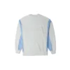 Sweat-shirt à col rond en patchwork de denim, tailles asiatiques « Bleu »