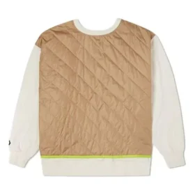 Sweat-shirt à col rond matelassé Shapes, tailles asiatiques « Beige »