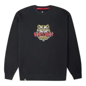 Sweat-shirt à col rond motif tigre de la série Nouvel An, tailles asiatiques « Noir »
