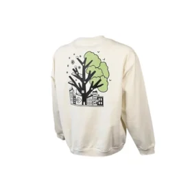 Sweat-shirt à col rond Spring Up Graphic, tailles asiatiques « Egret »