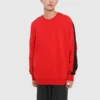 Sweat-shirt à col rond Track Taping, tailles asiatiques « Red »