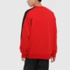 Sweat-shirt à col rond Track Taping, tailles asiatiques « Red »