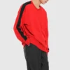 Sweat-shirt à col rond Track Taping, tailles asiatiques « Red »