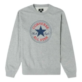 Sweat-shirt en molleton Go-To Chuck Taylor All Star Patch, coupe standard, tailles asiatiques « Gris »