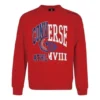 Sweat-shirt unisexe à col rond avec logo imprimé Rouge
