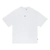 T-shirt ample à col rond et manches courtes, couleur unie, style couple, blanc