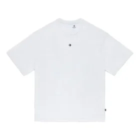T-shirt ample à col rond et manches courtes, couleur unie, style couple, blanc
