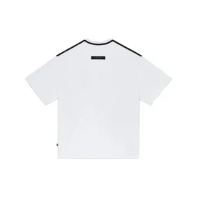 T-shirt ample à col rond et manches courtes, couleur unie, style couple, blanc