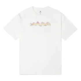 T-shirt ample à manches courtes Converse Printing Sports Knit pour homme, blanc
