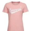 T-shirt avec logo au centre devant, tailles asiatiques « Rose Blanc »
