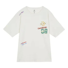 T-shirt avec logo « Put-a-Smile-On-Your-Face » – Tailles asiatiques « Blanc »