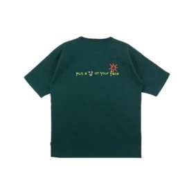 T-shirt avec logo « Put-a-Smile-On-Your-Face » – Tailles asiatiques « Vert »