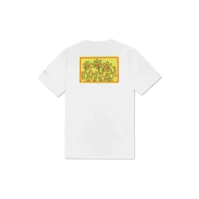 T-shirt blanc ample à col rond pour homme Converse x Keith Haring Crossover avec logo brodé et imprimé alphabétique