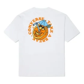 T-shirt blanc à manches courtes et col rond ample pour homme Converse avec imprimé cartoon