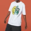 T-shirt blanc à manches courtes respirant pour homme Converse avec imprimé visage souriant
