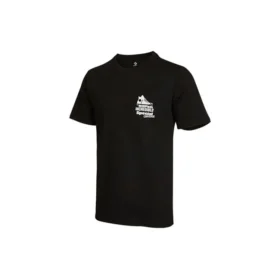 T-shirt casual à col rond et manches courtes Converse pour homme, imprimé dans le dos, noir