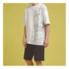 T-shirt casual à manches courtes Converse pour homme, motif flamme et logo, blanc