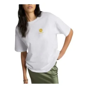 T-shirt à col rond avec imprimé floral oversize, tailles asiatiques « Blanc »