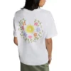 T-shirt à col rond avec imprimé floral oversize, tailles asiatiques « Blanc »